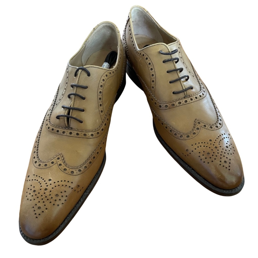 Mens Shoe Passion Oxford Lace-Up Tan Shoes Sz 10